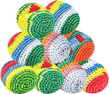 Load image into Gallery viewer, Heatoe 7 Packs Multi Stripe Knitting Hacky Sack, Assorted Pattern Hacky Ball Foot Bag Sack
