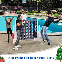 Load image into Gallery viewer, COSTWAY Jumbo 4-to-Score Giant Game Set, 4 in A Row for Kids and Adults, 3.5FT Tall Indoor &amp; Outdoor Game Set with 42 Jumbo Rings &amp; Quick-Release Slider, Perfect for Holiday Party &amp; Family Game
