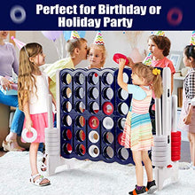 Load image into Gallery viewer, Costzon Giant 4-in-A-Row, Jumbo 4-to-Score Giant Games for Kids Adults, Indoor Outdoor Party Family Connect Plastic Game, 4 Feet Wide 3.5 Feet Tall w/42 Jumbo Rings &amp; Quick-Release Slider (Blue &amp; Red)
