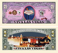 100 Las Vegas 21 Dollar Bill with Bonus Thanks a Million Gift Card Set