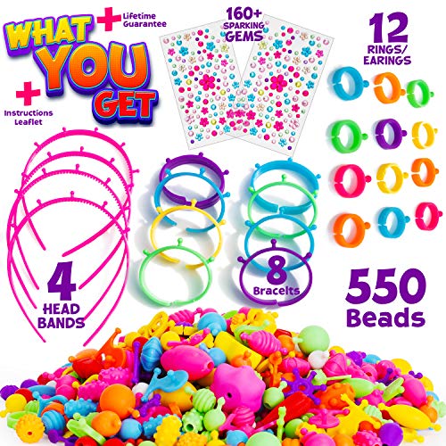 Snap Pop Beads for Girls 730pcs Kids Jewelry Making Kit by Blue Squid, –  ToysCentral - Europe