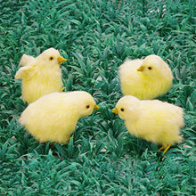 Load image into Gallery viewer, 4 Pcs Realistic Plush Little Chick Figurine Lifelike Furry Animal Toy Simulated Chicken Sound Photography Props Easter Chicks Decor 4 Poses
