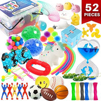 52 Pcs Fidget Toy Pack, Sensory Toys Set for Treasure, Carnival, and Classroom Prizes, Party Favors, and Stocking Stuffers, Boys and Girls Stress and Anxiety Relief Calming Gadgets for Autism
