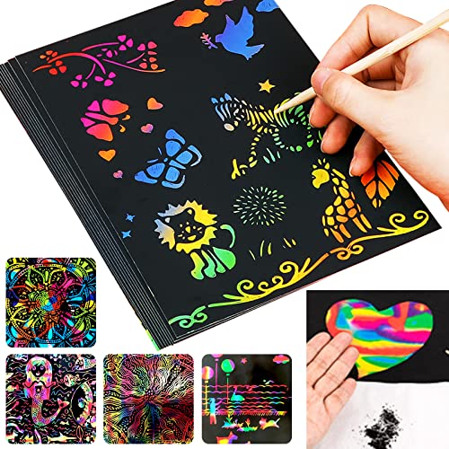 Rainbow Scratch Paper Art Set,59 PCS Black Drawing Paper Off Art Craft –  ToysCentral - Europe