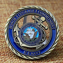 Load image into Gallery viewer, U.S. Navy Core Values Challenge Coin Collector&#39;s Medallion
