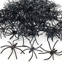 Black Plastic Fake Spiders,Fake Spider Joke Toys,Plastic Spiders Party Favor for Halloween Party Decorations 100 Pack