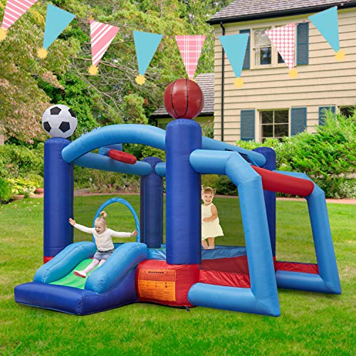 JSUN7 Inflatable Bounce House with Slide Bouncy House for Kids Jumping Castle with Carry Bag Toddler Jump Bouncy Castle