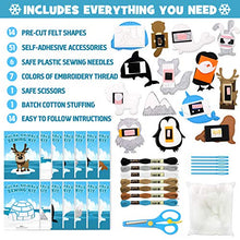 Load image into Gallery viewer, CiyvoLyeen Polar Animals Sewing Kit for Kids Make Your Own Winter Polar Animals Felt Plush Craft Kit Includes 14 Creative Projects to Sewing Beginners Fun DIY Educational Gift for Boys and Girls

