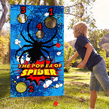 Load image into Gallery viewer, Spider Toss Games with 3 Bean Bag, Fun Carnival Game for Kids and Adults in Birthday Party Activities, Spider Hero Decorations and Suppliers (Spider)
