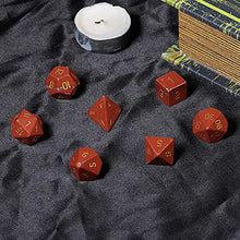 Load image into Gallery viewer, SUNYIK 7 PCS Polished Crystal Stone Polyhedral DND Dice Set for for RPG MTG Table Games, DND Game Dice Polyhedral Dungeons and Dragons for Office Home Decoration, Red Jasper
