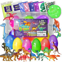 Dinosaur Slime kit for Boys Glow in The Dark DIY Slime - Easy to Make Butter Glitter Foam Slime - Dinosaur Party Favors- 12 Dinosaurs Included - Unique Slime Supplies Add-ins