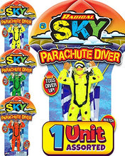 Load image into Gallery viewer, Big Parachute Toy (1 Unit Assorted Color) JA-RU. Children&#39;s Flying Toys. Sky Diving Action Figures Soldiers Gliders Army Men. Fun Party Favor Outside Toys for Boys &amp; Kids Outdoor Toys. 2306-1s
