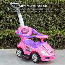 Load image into Gallery viewer, Best Choice Products Kids 3-in-1 Push and Pedal Car Toddler Ride On w/ Handle, Horn, Music - Pink
