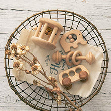 Load image into Gallery viewer, Wooden Baby Toys Montessori Toys Set Wooden Rattles Grasping Toys Wood Ring 4pcs, Bus Toy Set
