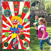 Load image into Gallery viewer, Big, Carnival Toss Games Banner - 3 Bean Bags | Carnival Theme Party Decorations | Circus Theme Party Decorations | Bean Bag Toss Game for Kids Carnival Decorations | Carnival Games for Kids Party
