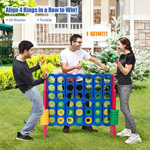 Load image into Gallery viewer, Costzon Giant 4-in-A-Row, Jumbo 4-to-Score Giant Games for Kids &amp; Adults, Indoor Outdoor Party Family Connect Plastic Game, 4 Feet Wide by 3.5 Feet Tall w/42 Jumbo Rings &amp; Quick-Release Slider (Red)

