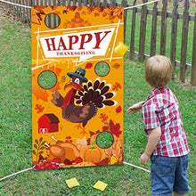 Load image into Gallery viewer, Cloria Thanksgiving Games, Thanksgiving Bean Bag Toss Games for Kids Family Adults, Fall Thanksgiving Party Supplies Activities, Turkey Hanging Toss Game Banner Decorations

