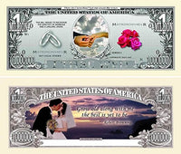 10 Wedding Million Dollar Bills with Bonus Thanks a Million Gift Card Set