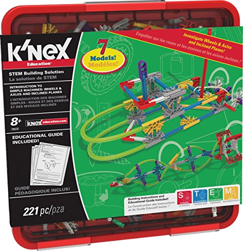 K'NEX Education - Intro to Simple Machines: Wheels, Axles, & Inclined Planes Set - 221 Pieces - Ages 8+ Engineering Educational Toy