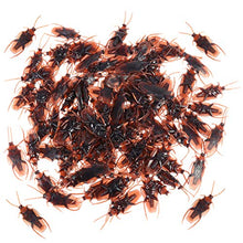 Load image into Gallery viewer, PRETYZOOM 100 Piece Fake Roach Prank Novelty Plastic Bugs Look Real for Halloween Party Favors

