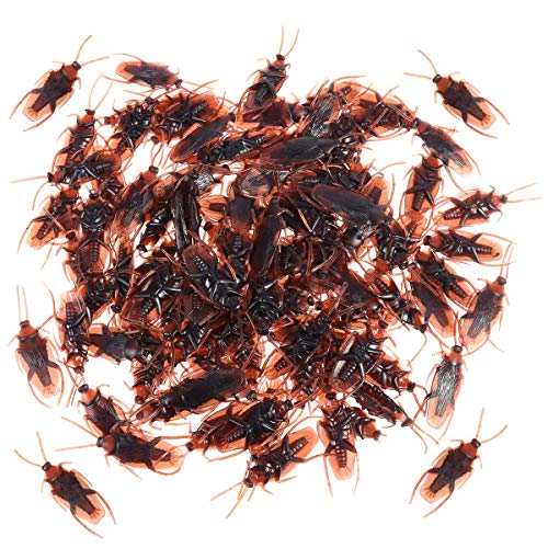 PRETYZOOM 100 Piece Fake Roach Prank Novelty Plastic Bugs Look Real for Halloween Party Favors