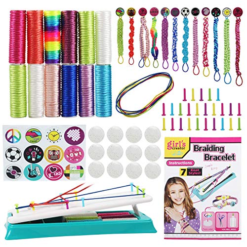 ANSOYI Friendship Bracelet Making Kits, DIY Arts and Crafts Toys for 5 6 7 8 9 10 11 12 13 14 Years Old Girls, Bracelet String and Travel Activity Sets, Best Birthday Party Gifts