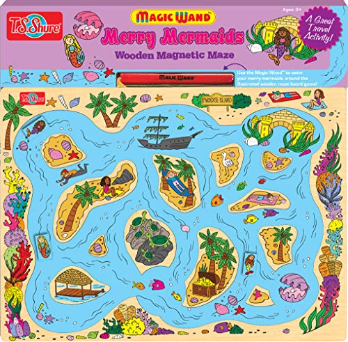 Bendon TS Shure Mermaids Sea Life Magic Wand Magnetic Maze with 3 Magnets and Magnetic Magic Wand Pre-School Learning 50461