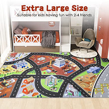 Load image into Gallery viewer, PRETYZOOM Construction Theme Kids Carpet Playmat Engineering Playing Rug Educational Scene Map Floor Cushion with Alloy Pull Back Vehicles 170 x 90 cm Household Supplies
