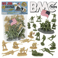 BMC WW2 Iwo Jima Plastic Army Men - 32 American and Japanese Soldier Figures