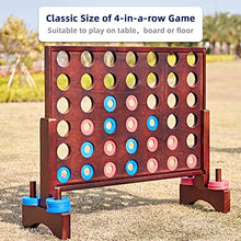 Load image into Gallery viewer, SpeedArmis Giant Wooden 4 in A Row Game, Line Up 4 Travel Board Games for Kids Adults Family - Wooden Indoor&amp;Outdoor Game Set with 42 Pcs Chips &amp; Durable Carrying Bag
