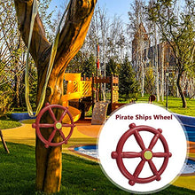 Load image into Gallery viewer, Denpetec Amusement Park Game Children Pirate Ships Wheel Jungle Gym Outdoor Fun Kids Toy,Backyard Playset Or Swingset Playground Accessories(Red)
