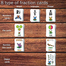 Load image into Gallery viewer, Logic Roots Froggy Fractions Math Games for Fourth Grade and up, 24 Fraction Manipulatives 72 Proper, Improper, and Mixed Fractions Card, Stem Toys for 10 Year Olds and Up
