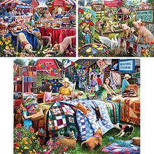 Load image into Gallery viewer, Bits and Pieces - Value Set of Three (3) 500 Piece Jigsaw Puzzles for Adults - Each Puzzle Measures 18&quot; x 24&quot; - 500 pc Desserts, Farm Animal, Quilting Festival Jigsaws by Artist Larry Jones
