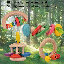 Load image into Gallery viewer, Baby Rattles Toys, Smooth Surface Non-Toxic &amp; Safe Early Educational Toys, 4Pcs Wooden Colorful for Newborn Baby Girl Baby Boy for 3 + Years
