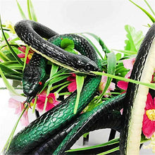 Load image into Gallery viewer, Ulalaza Simulation Snake Toy Lifelike Python Cobra Model Halloween Prank Scary Snake Fake Animal Toy (Dark Green Killer)
