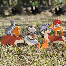 Load image into Gallery viewer, CASSARO Waldorf Wooden Animals Toys - Set of 15 multicolor forest animals and plant life - Handcrafted and hand painted
