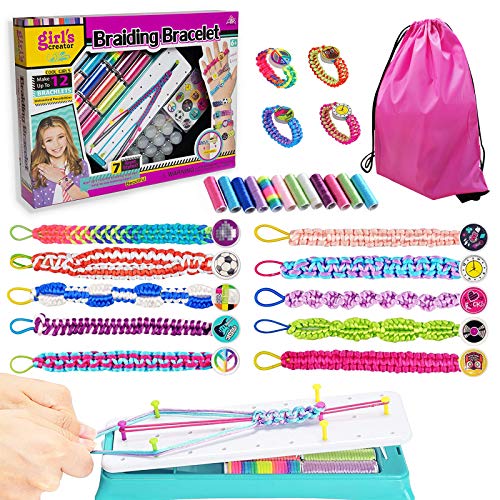 Friendship Bracelet Maker Kit, Make Bracelet Craft Toys for Girls Ages 6 to 12, Cool Birthday Gifts for 7,9,10, and 11 Year-olds, New Travel Activity kit