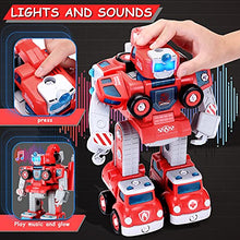 Load image into Gallery viewer, Building Toys for 3 4 5 6 7 8 Year Old Boy Gifts, 5 in 1 Fire Truck Set Transform Robot Toys for Toddler Ages 4-7, STEM Construction Take Apart Toys Christmas Birthday Gift for Kids 3-8 Yr Boys Girls
