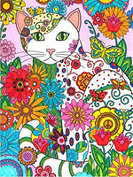 QGHZSCS Paint by Numbers DIY Cartoon Cat Pictures Animals A6(40X50Cm Frameless)