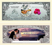 Load image into Gallery viewer, 100 Wedding Million Dollar Bills with Bonus Thanks a Million Gift Card Set
