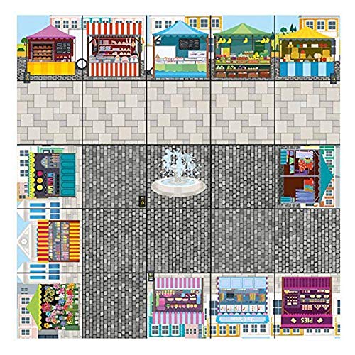 TTS Marketplace Mat for Bee-Bot and Blue-Bot, Kids Educational Floor Robot Toys Mats STEM Classroom Programmable Coding Toy