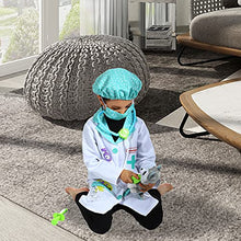 Load image into Gallery viewer, Sincere Party Veterinarian Role Play Costume,Kids Vet Doctor Lab Coat Set,Plush Animal Patient Included 3-5Years

