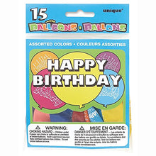 Load image into Gallery viewer, Happy Birthday Water Dart Balloons, Assorted 15ct
