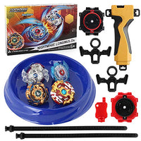 Bey Burst Evolution Starter Battling Top Fusion Metal Master Rapidity Fight with Two 4D Launcher Grip Set