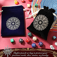 Load image into Gallery viewer, 5 Pieces Spiritual Mandala Tarot Dice Bag Velvet Tarot Rune Bag Satin Drawstring Pouch for Tarot Oracle Cards, Sport Card Party Favor Storage Bag Runes Jewelry Pouch Travel Gift Bag, 5 Colors
