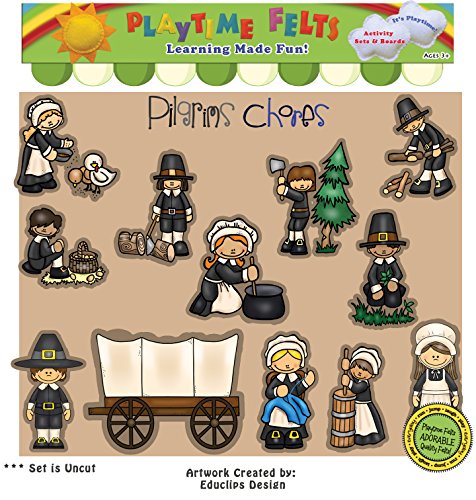 Playtime Felts Pilgrims Chores Felt Set for Flannelboards - Uncut