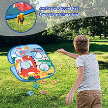 Load image into Gallery viewer, Bean Bag Tossing Game for Toddlers Age 4-8 Year Old, Dinosaur Sports &amp; Outdoor Play Toys for Boys Travel Beach Portable Kids Outside Corn Hole Set
