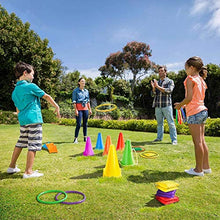Load image into Gallery viewer, Toss Game Set with Bean Bags Toss Ring Traffic Cone Markers for Outdoor Garden Carnival Game Party Supplies Agility Training Game, Random Color
