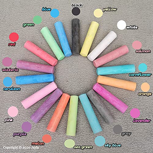 Jayla Sidewalk Chalk 18 Colors 144 Pack Jumbo Bulk, Non-Toxic, Washabl –  ToysCentral - Europe