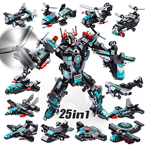 VATOS STEM Robot Building Toys, 577 PCS Construction Toys 25-in-1 STEM Toys for 6 Year Old Boys Creative Building Bricks Engineering Vehicles Blocks Kit for Kids Age 6 7 8 9 10 11 Year Old